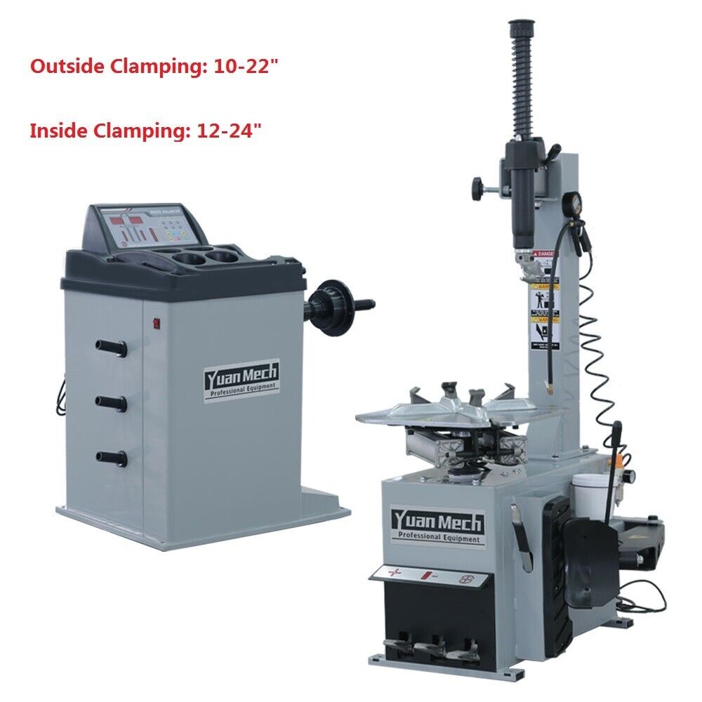 1.5 HP Swing Arm Tire Changer Wheel Changer Tire Machine Wheel Balancer Combo