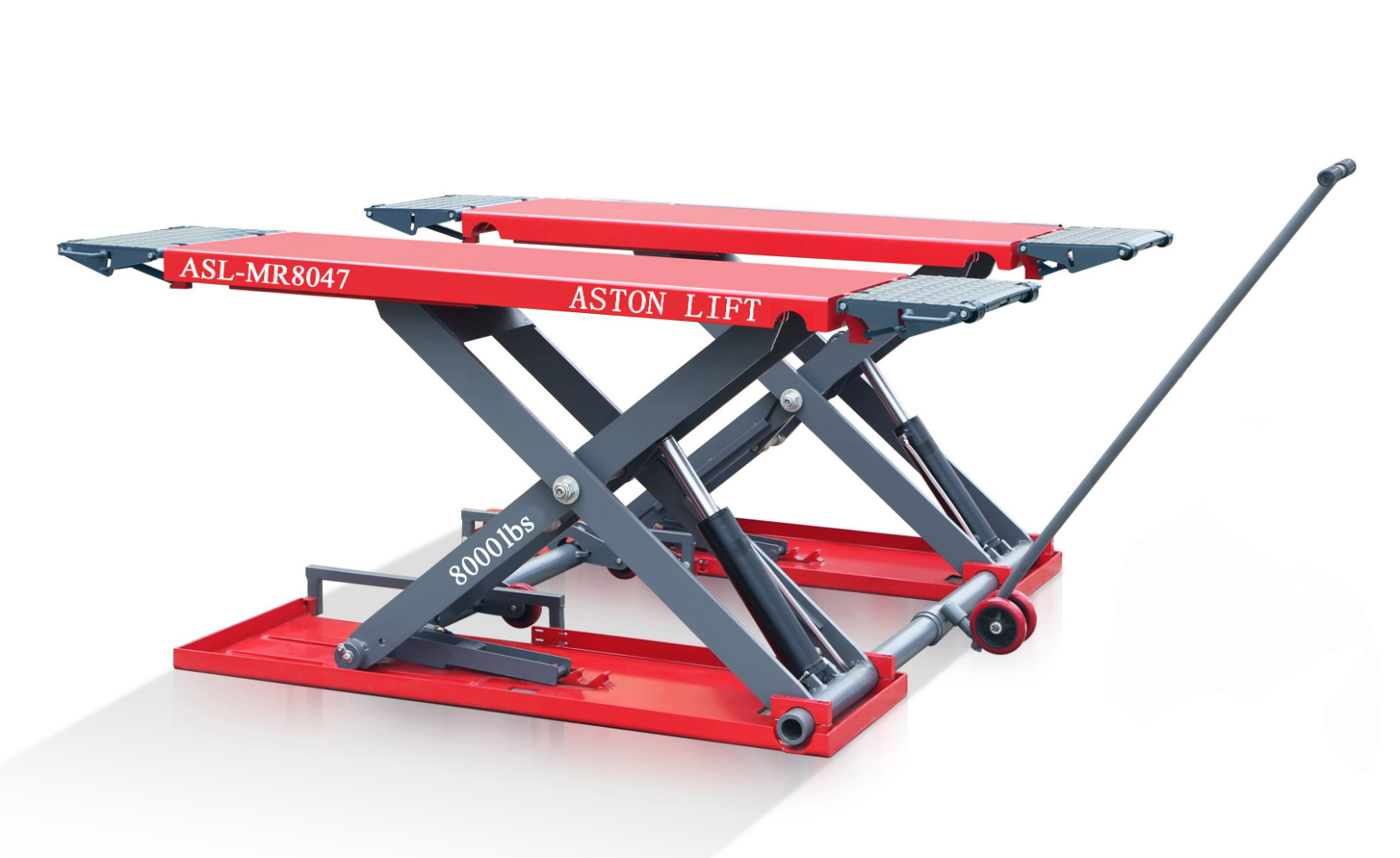 Aston 8000lb Car auto Scissor Lift Mid-Rise Electric Lock Release Max Height 47"