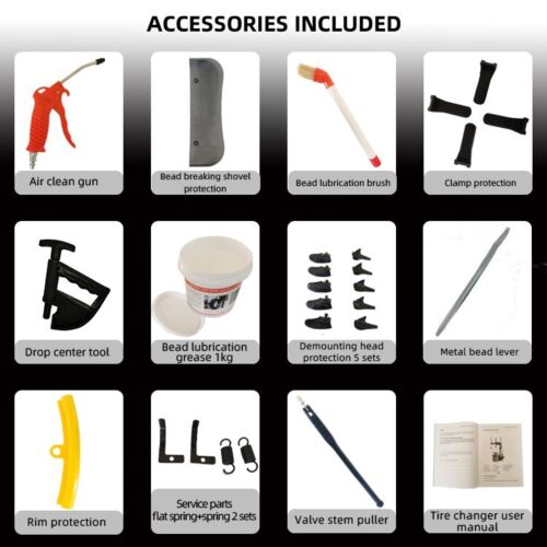 1.5 HP Swing Arm Tire Changer Wheel Changer Tire Machine Wheel Balancer Combo